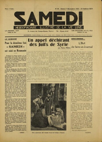Samedi N°37 ( 07 novembre 1936 )