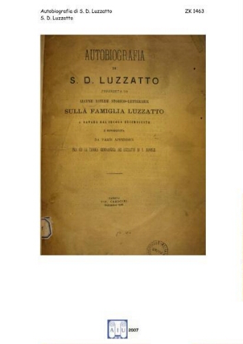 Autobiografia di S.D. Luzzatto