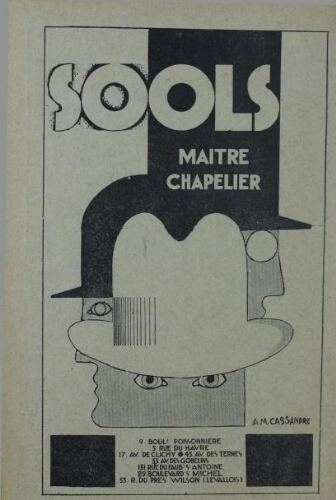 Publicité pour Sools, maître chapelier