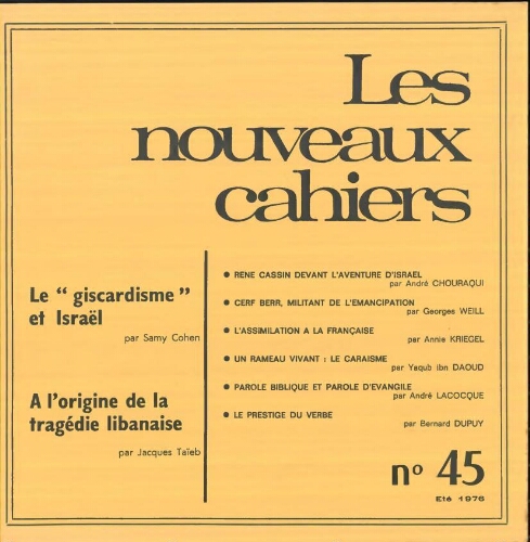 Les Nouveaux Cahiers N°045 (Eté 1976)