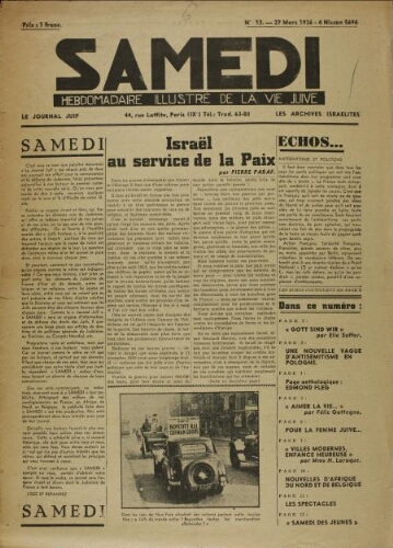 Samedi N°13 ( 27 mars 1936 )