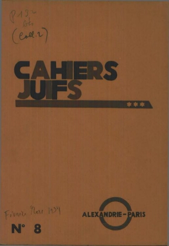 Cahiers Juifs. Vol. 2 n° 8 (février-mars 1934)