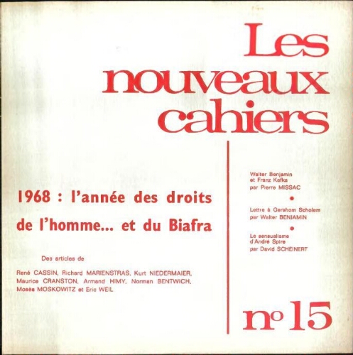 Les Nouveaux Cahiers N°015 (Automne 1968)
